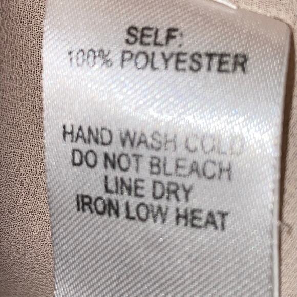 Lulus Top Pleated 3/4 Bell Sleeve Double Layer Top Cream Pink Womens Size Small - Picture 5 of 6